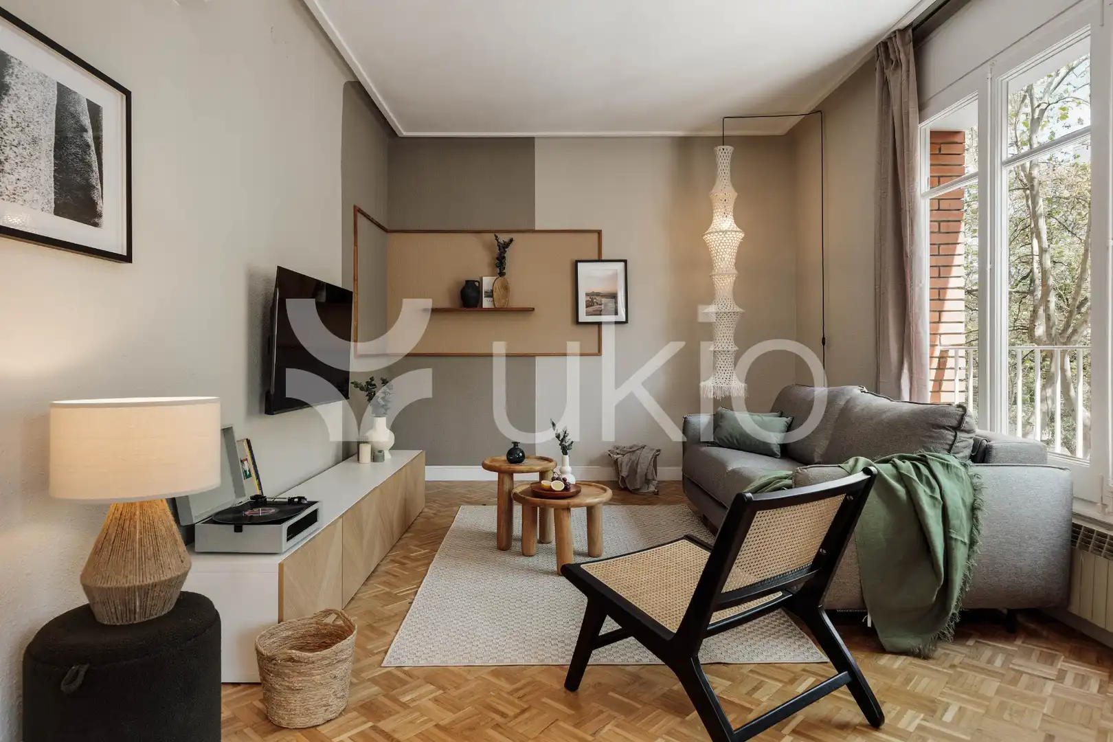 Sala de estar de Apartamento de alquiler en Barcelona con Aire acondicionado, Calefacción y Amueblado