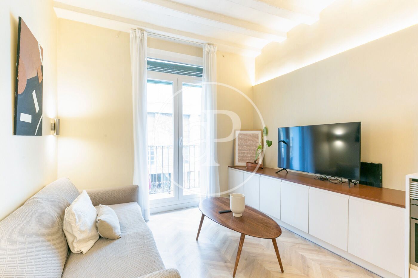 Sala de estar de Piso en venta en  Barcelona Capital con Calefacción, Amueblado y Balcón