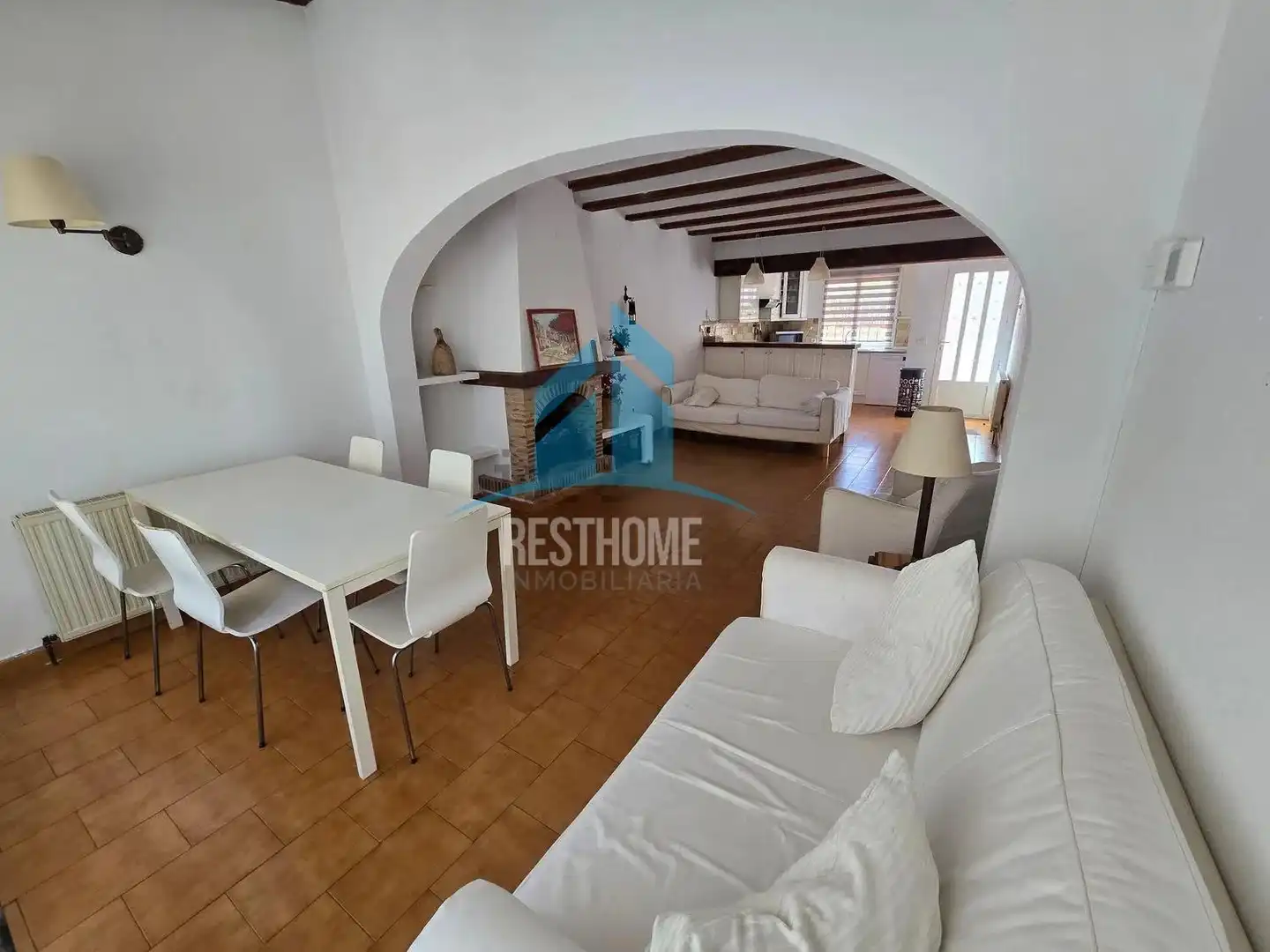 Sala de estar de Casa adosada en venta en Moraira con Aire acondicionado, Jardín privado y Terraza