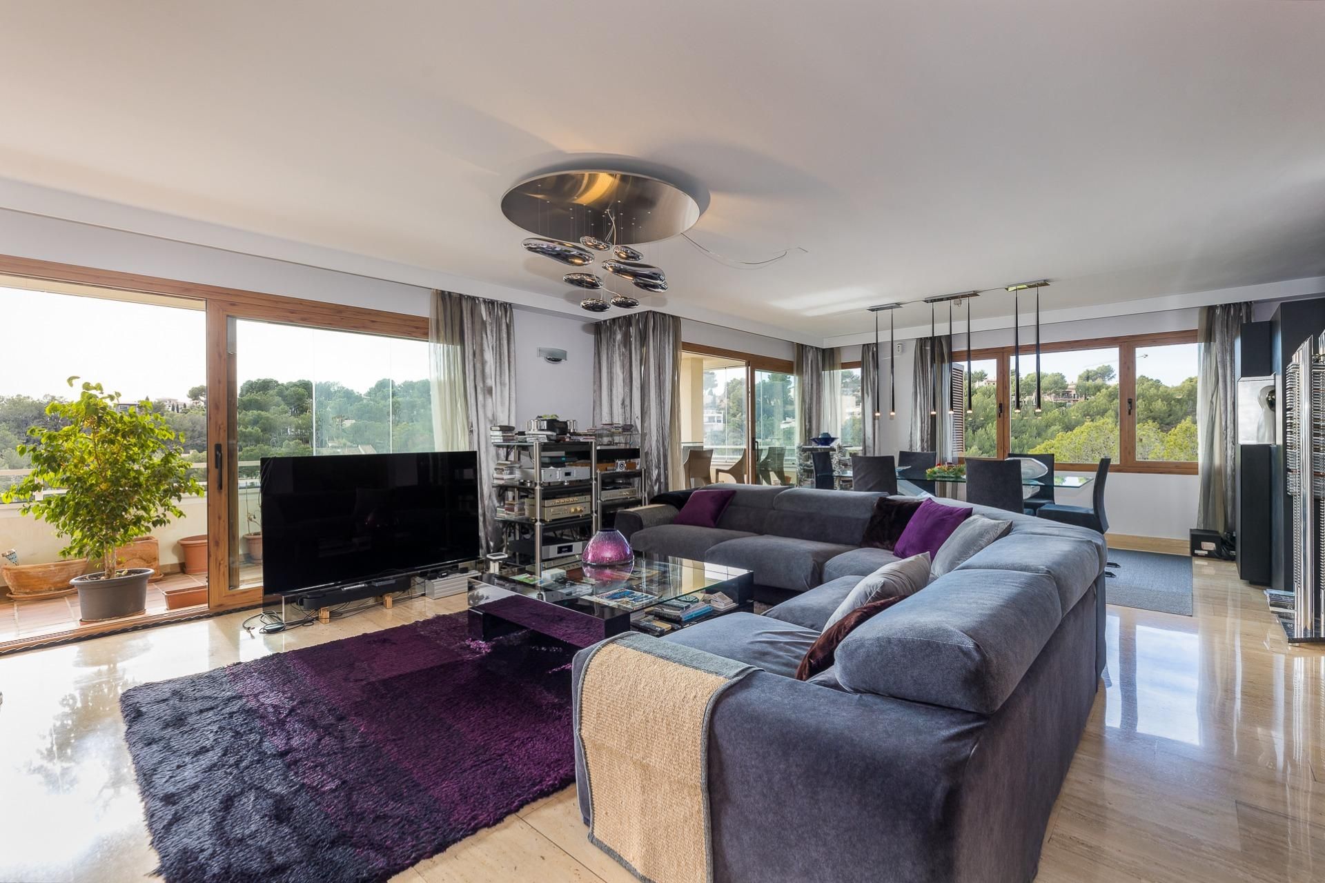 Sala d'estar de Àtic en venda en Calvià amb Aire condicionat, Calefacció i Jardí privat