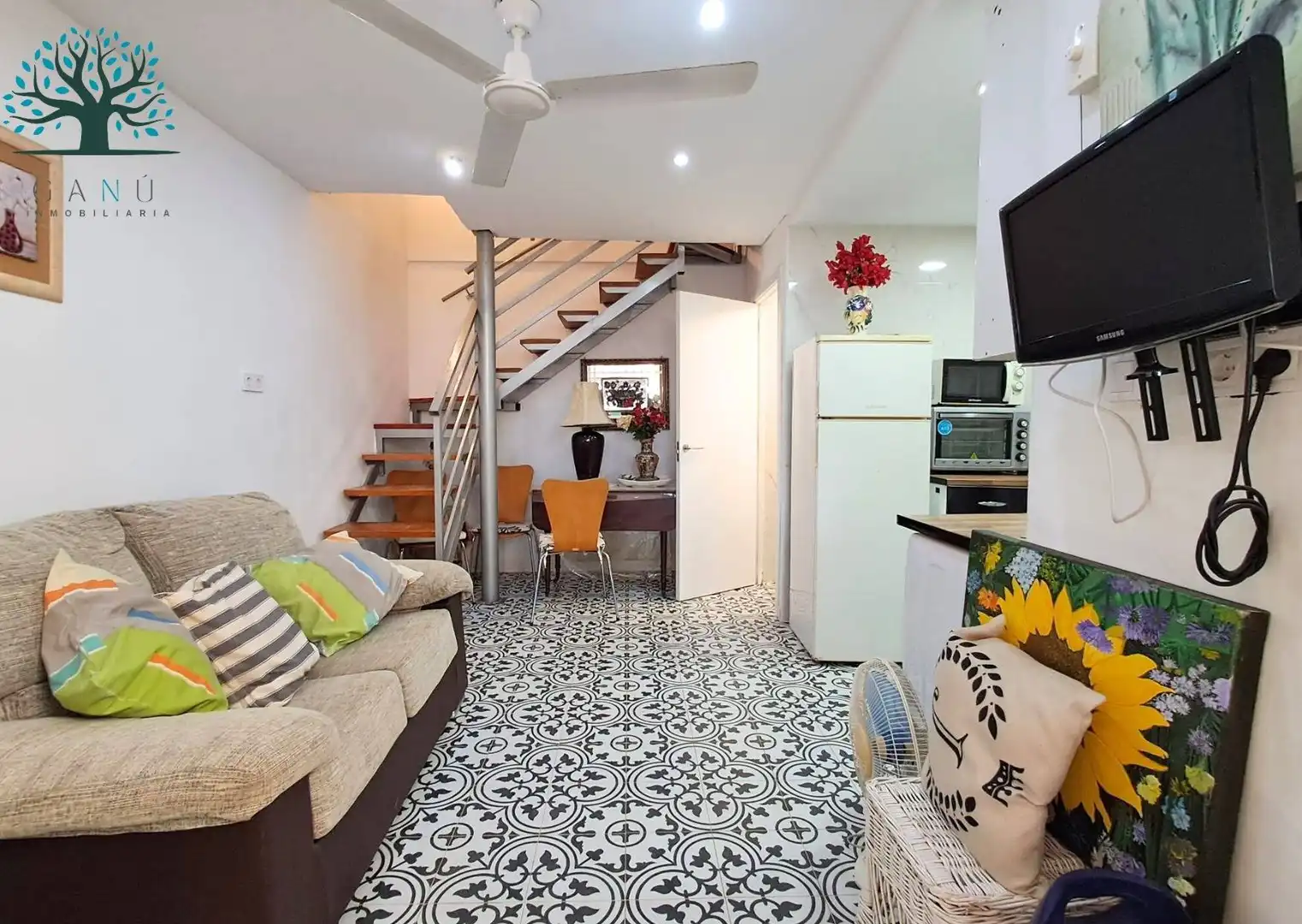 Sala de estar de Dúplex en venta en Mazarrón con Terraza, Amueblado y Balcón