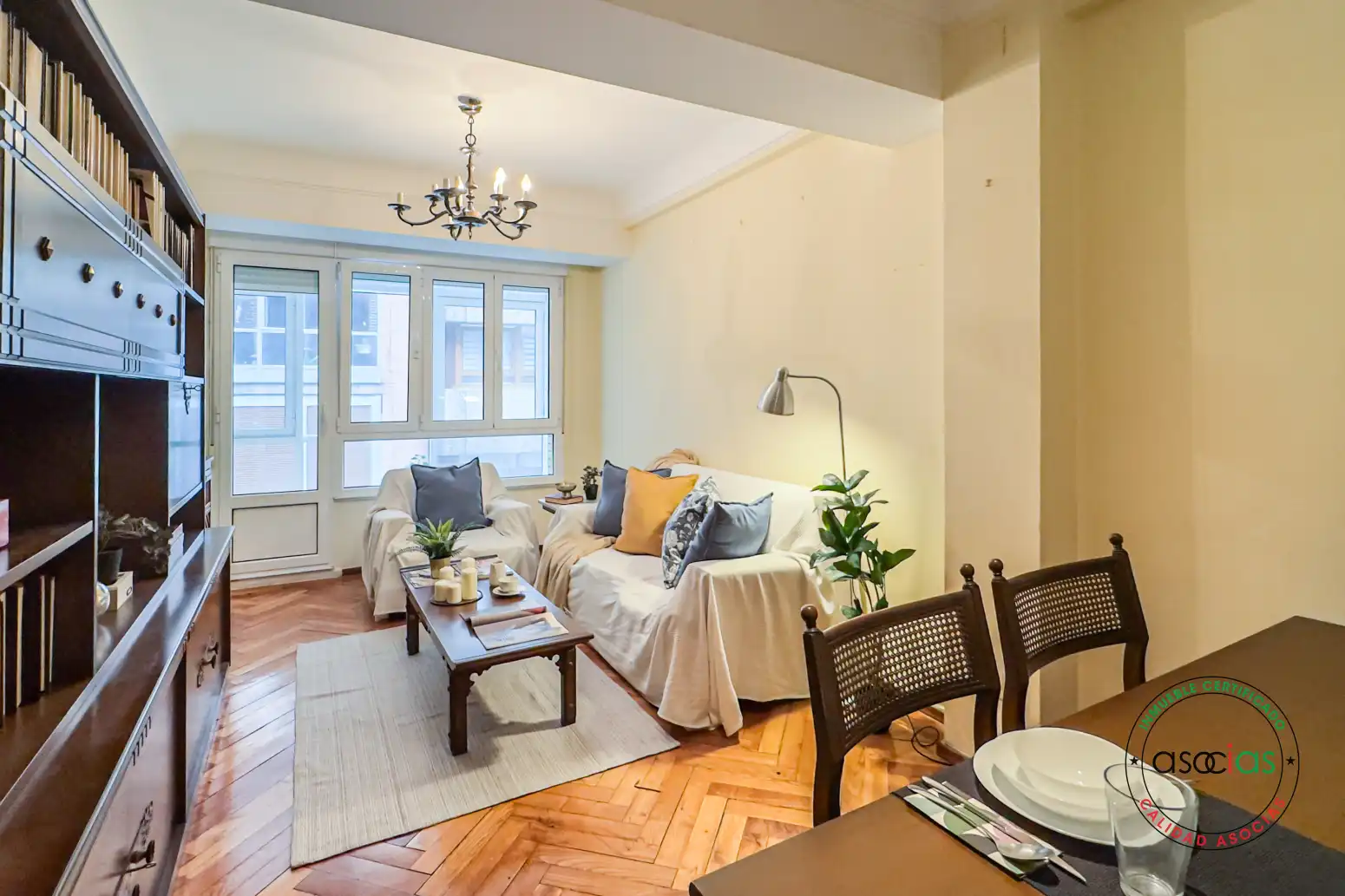 Sala de estar de Piso en venta en Gijón  con Calefacción, Parquet y Terraza