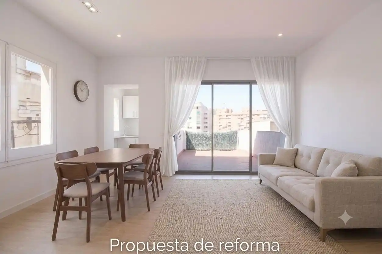 Living room of Attic for sale in L'Hospitalet de Llobregat  with Parquet flooring, Terrace and Balcony