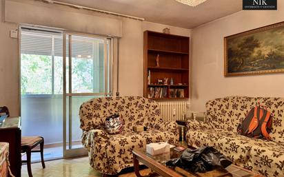 Living room of Flat for sale in  Madrid Capital  with Heating, Parquet flooring and Terrace
