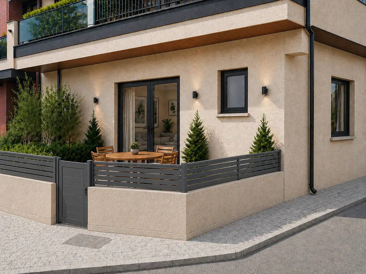 Terrasse von Wohnungen zum Verkauf in Sanxenxo mit Klimaanlage, Heizung und Parkett