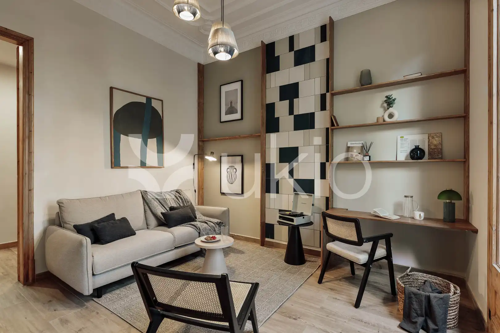 Living room of Apartments for rent in Barcelona  with Air Conditioner, Heating and Furnished