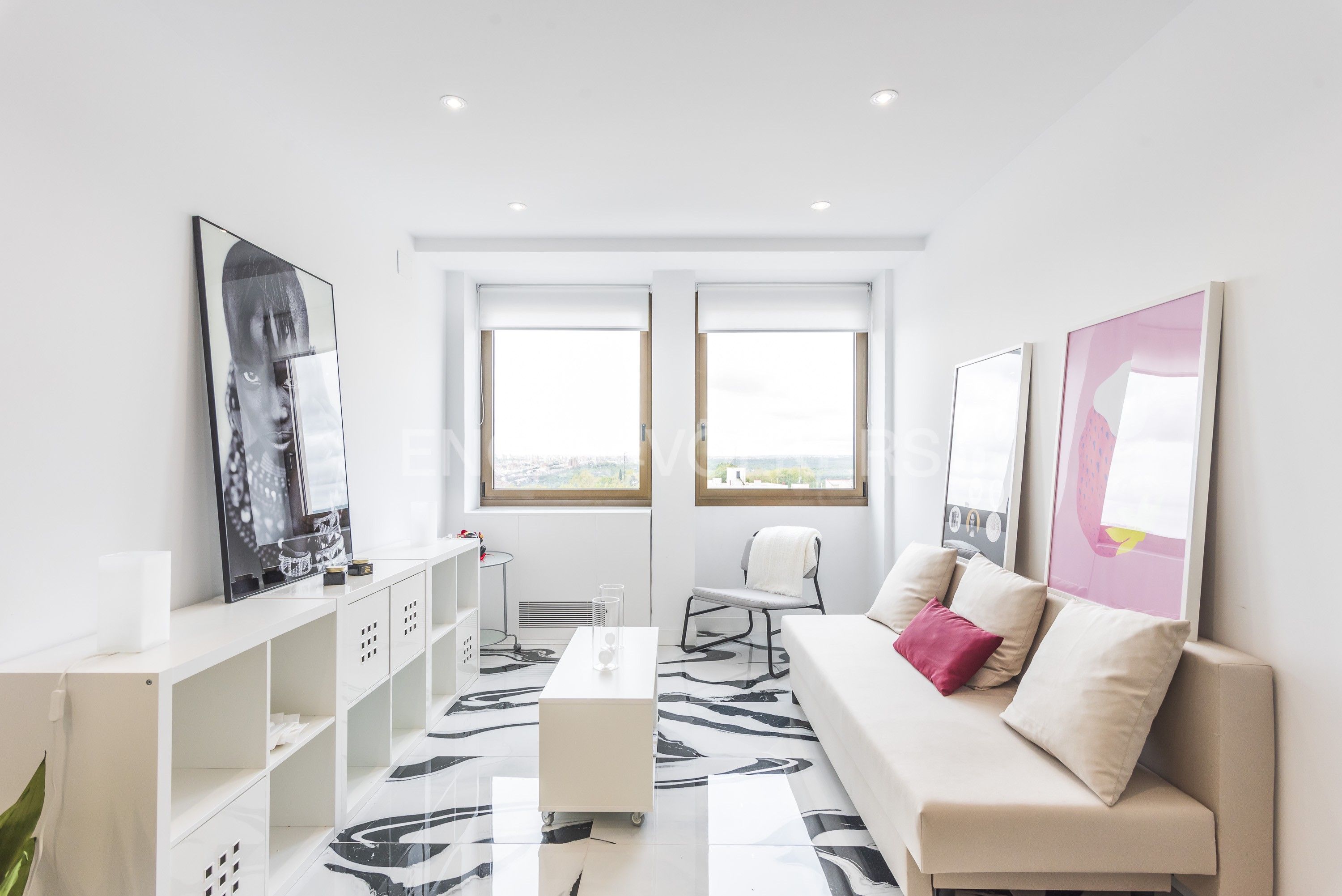 Living room of Flat for rent in  Madrid Capital  with Air Conditioner, Heating and Furnished