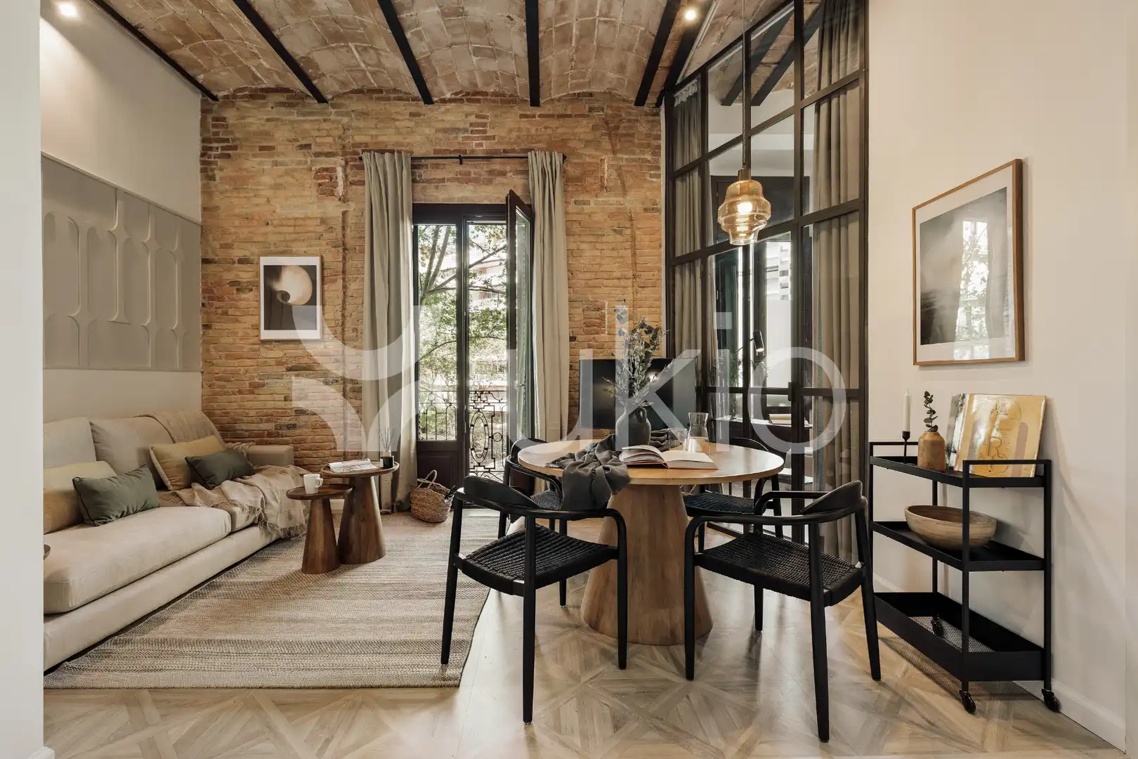 Sala d'estar de Apartament de lloguer en  Barcelona Capital amb Aire condicionat, Calefacció i Moblat