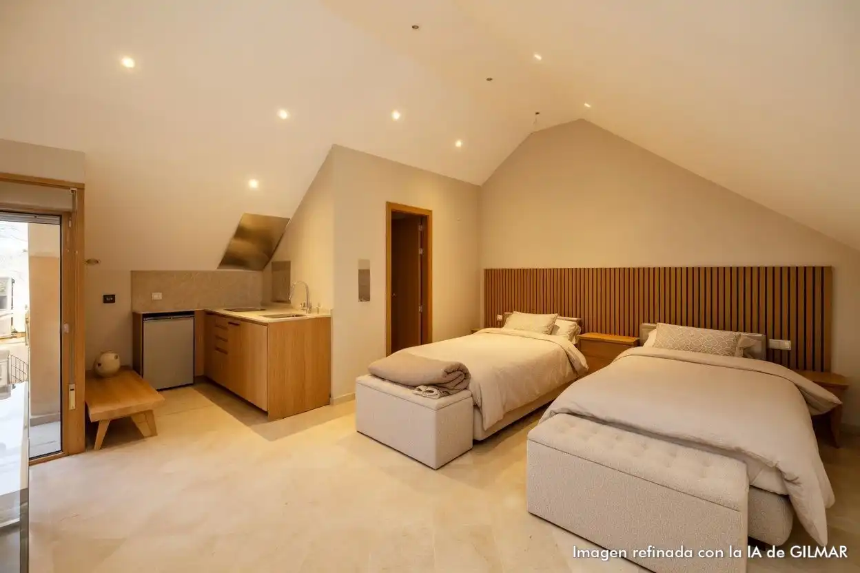 Schlafzimmer von Dachboden zum Verkauf in Marbella mit Klimaanlage, Heizung und Terrasse