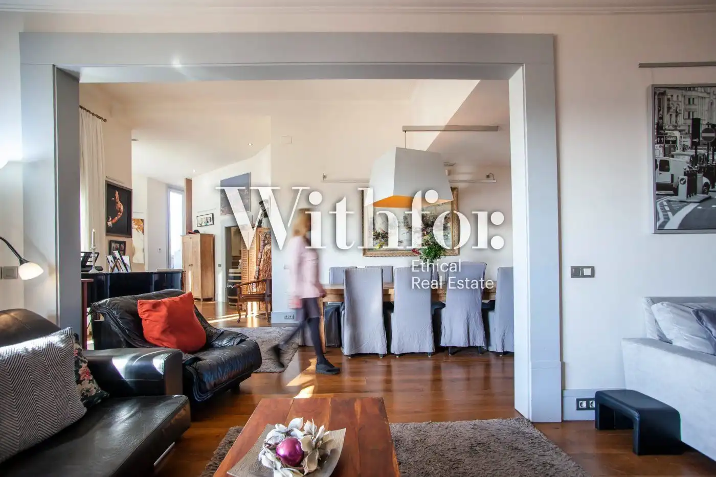 Sala de estar de Ático en venta en Barcelona con Aire acondicionado, Calefacción y Parquet