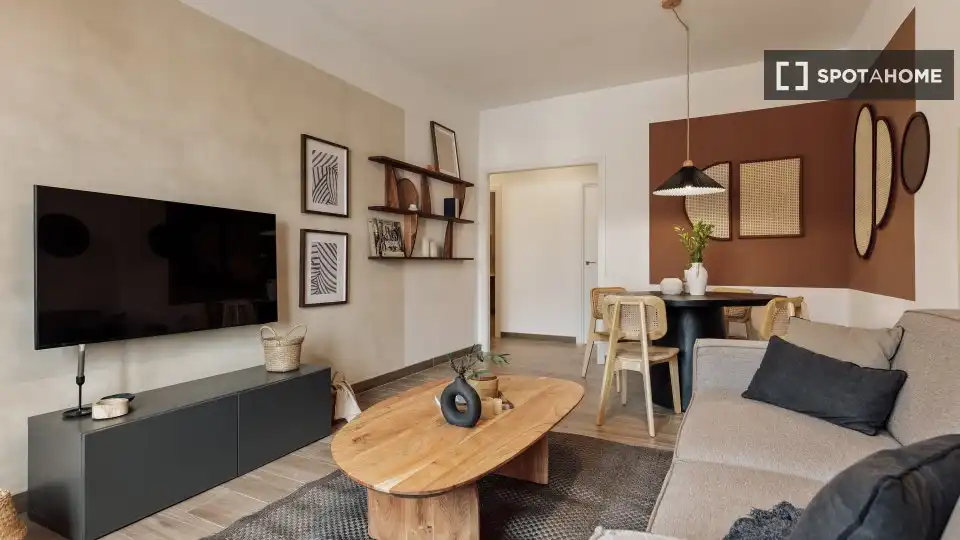 Living room of Flat for rent in Barcelona  with Air Conditioner, Heating and Furnished