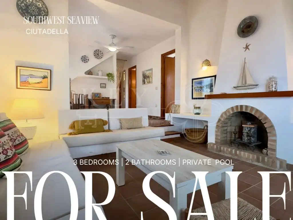 Sala de estar de Casa o chalet en venta en Ciutadella de Menorca con Piscina