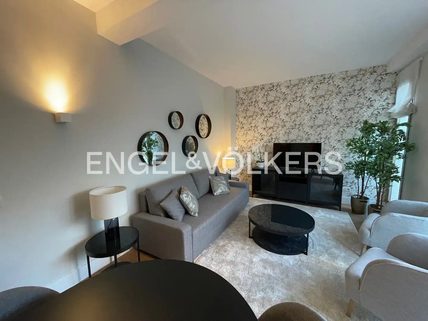 Wohnzimmer von Wohnung zur Miete in Valencia mit Klimaanlage, Heizung und Privatgarten