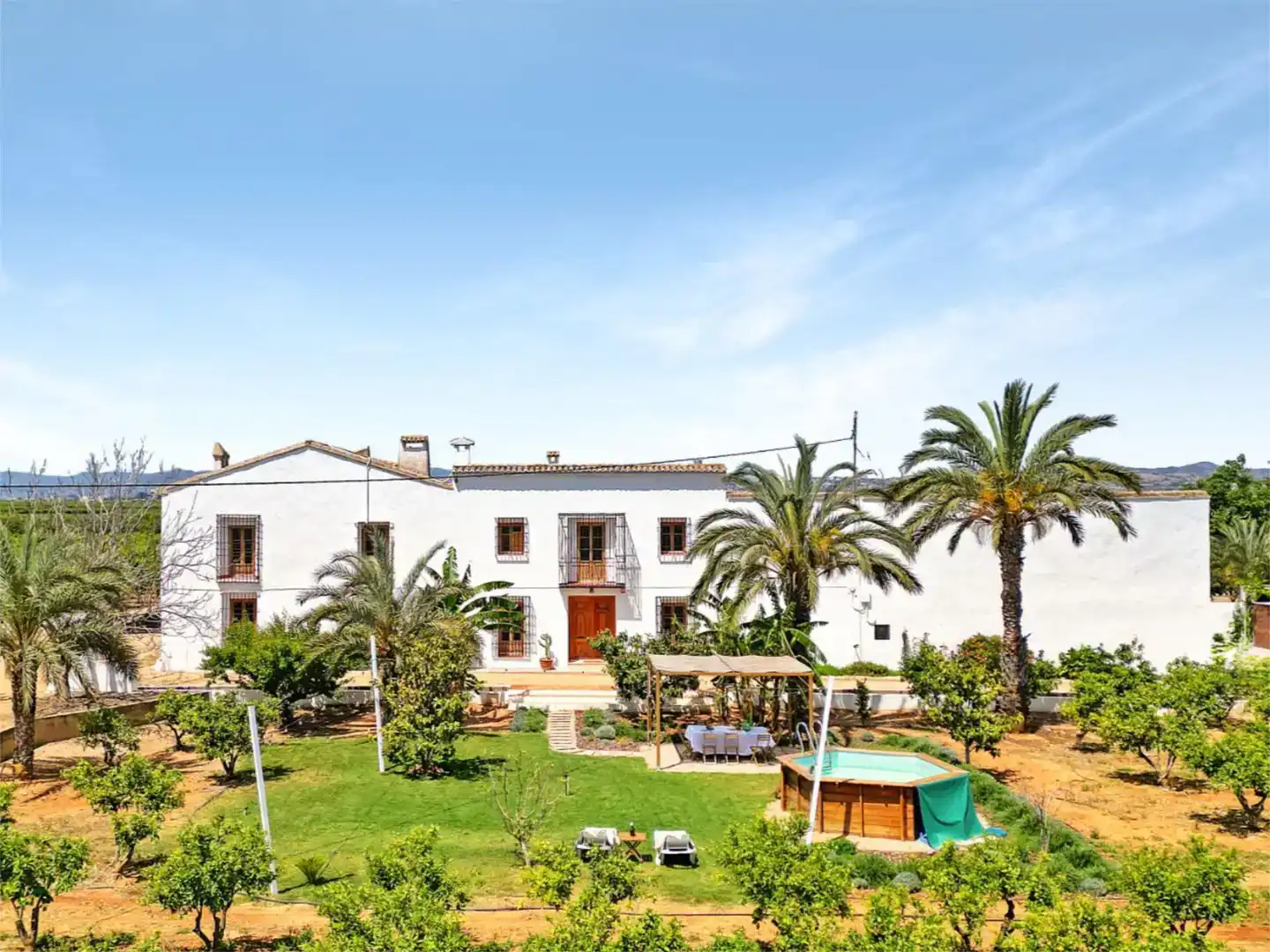 Jardín de Finca rústica de alquiler en Algemesí con Aire acondicionado, Jardín privado y Piscina