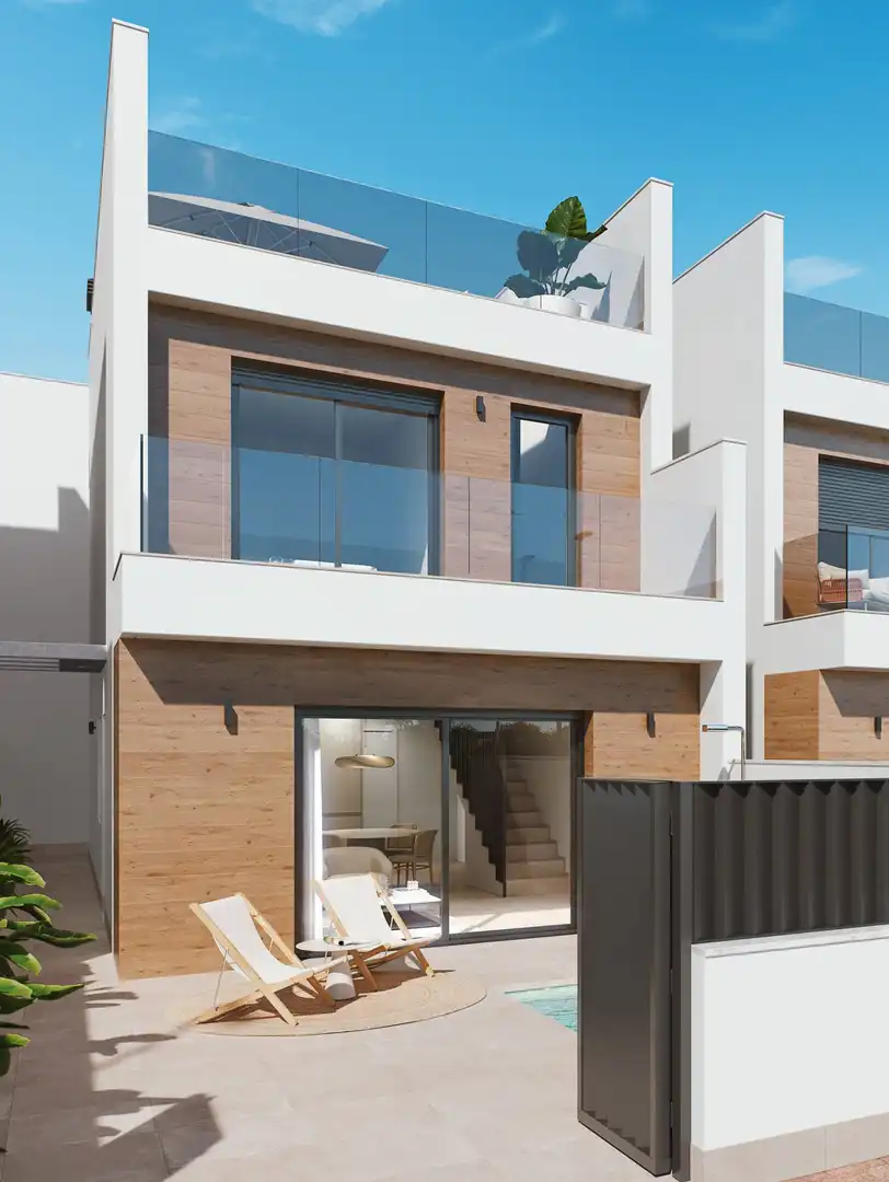 Vista exterior de Casa o chalet en venta en San Pedro del Pinatar con Calefacción, Jardín privado y Terraza