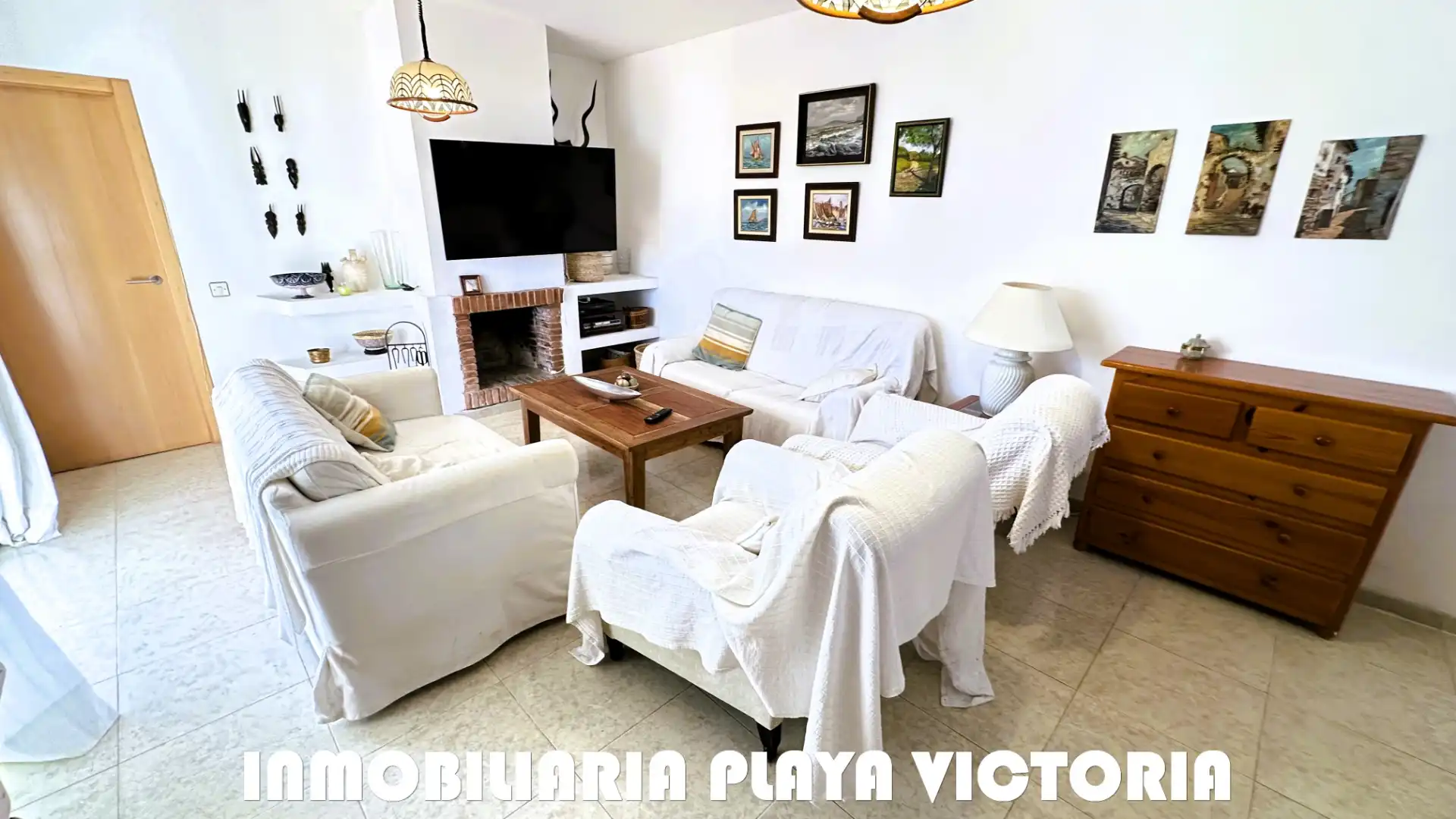 Sala de estar de Casa o chalet en venta en Conil de la Frontera con Aire acondicionado, Jardín privado y Piscina