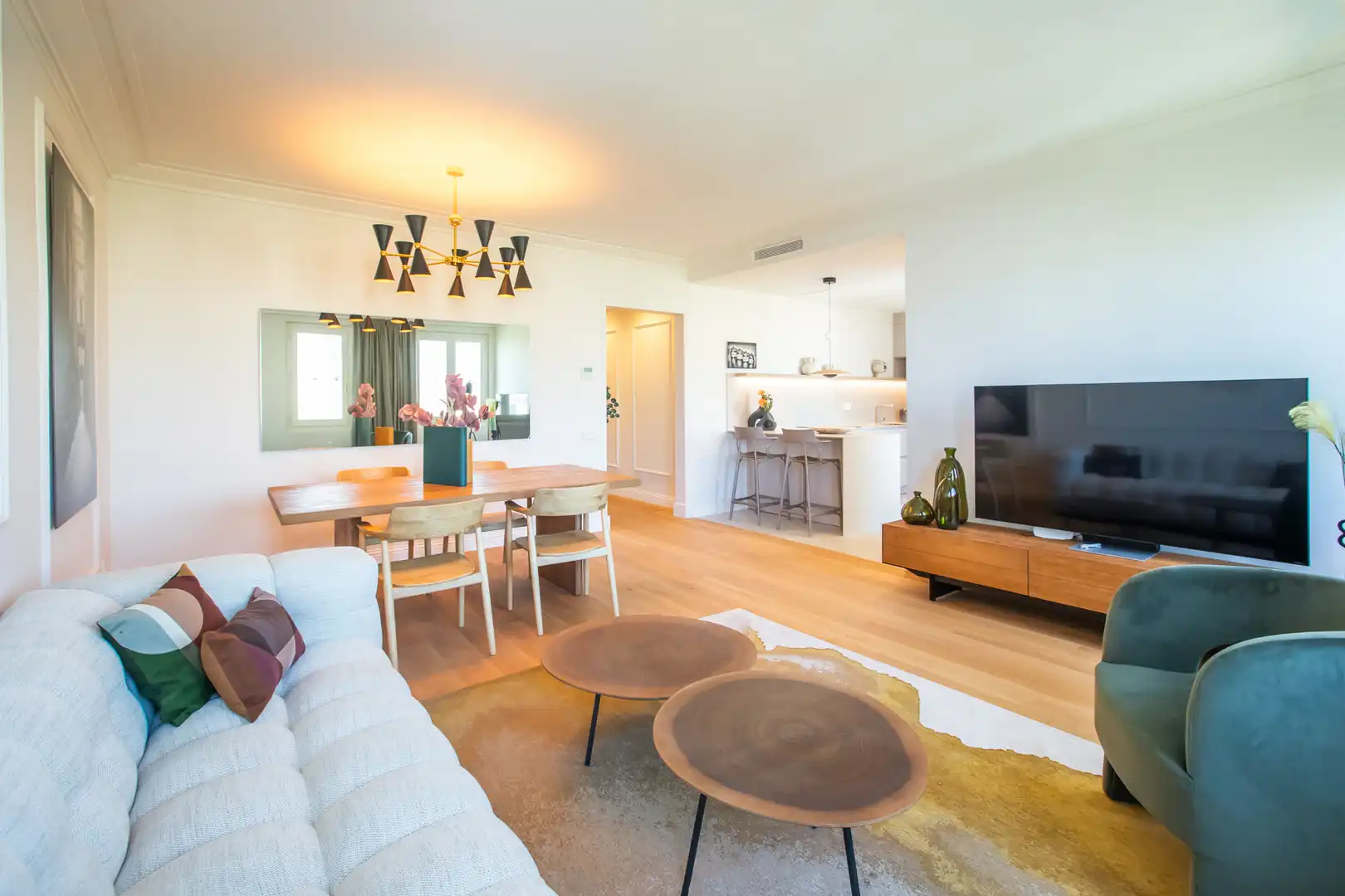 Wohnzimmer von Dachboden zur Miete in Barcelona mit Klimaanlage, Heizung und Parkett