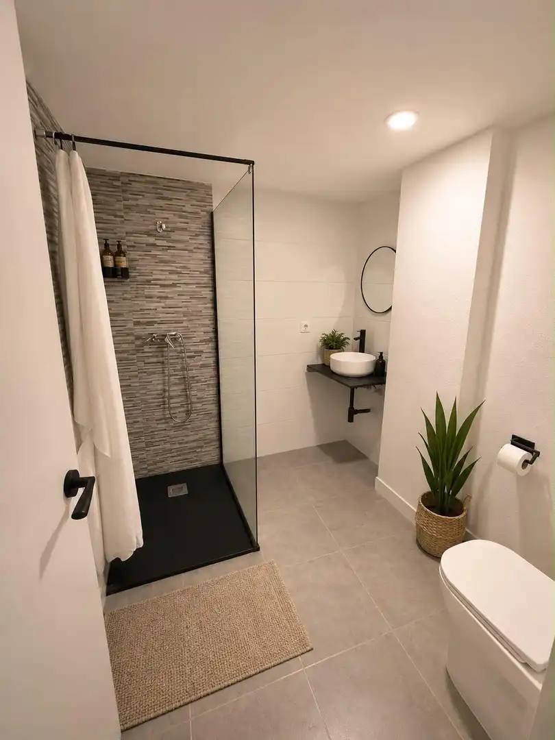 Badezimmer von Wohnung zum Verkauf in Alicante / Alacant mit Klimaanlage und Möbliert