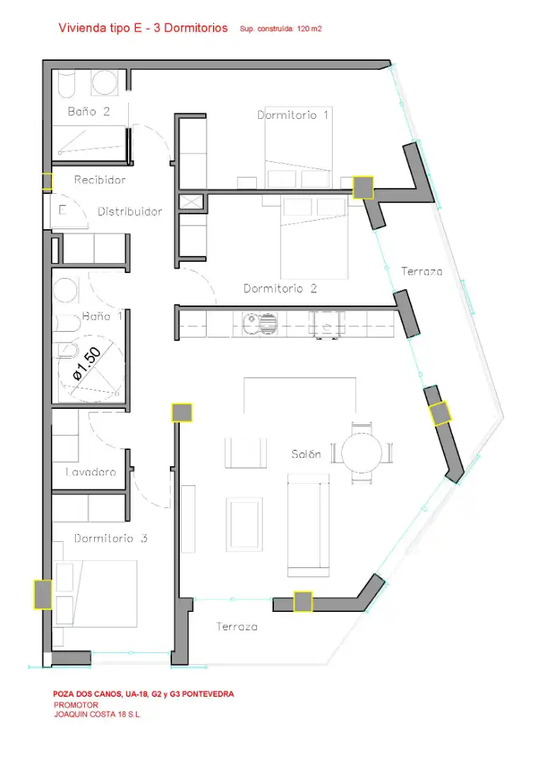 Wohnung mit Terrasse zum Verkauf in Rúa Eduardo Pondal 47, imagen 2
