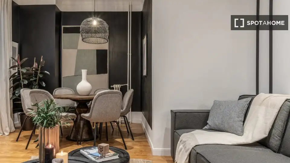 Sala d'estar de Apartament per a compartir en Madrid amb Aire condicionat, Terrassa i Moblat