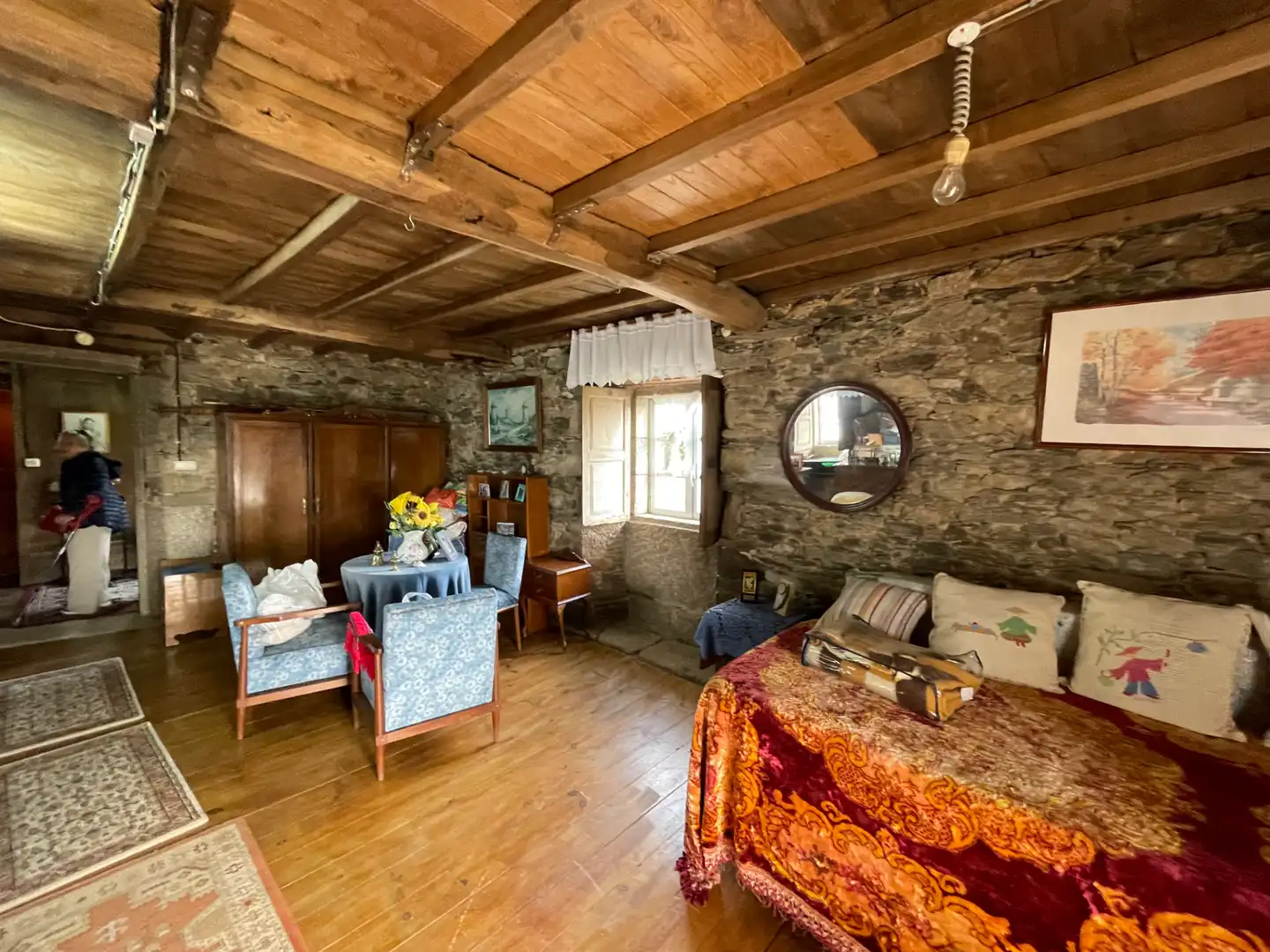 Living room of Houses for sale in As Somozas   with Private garden, Furnished and Oven