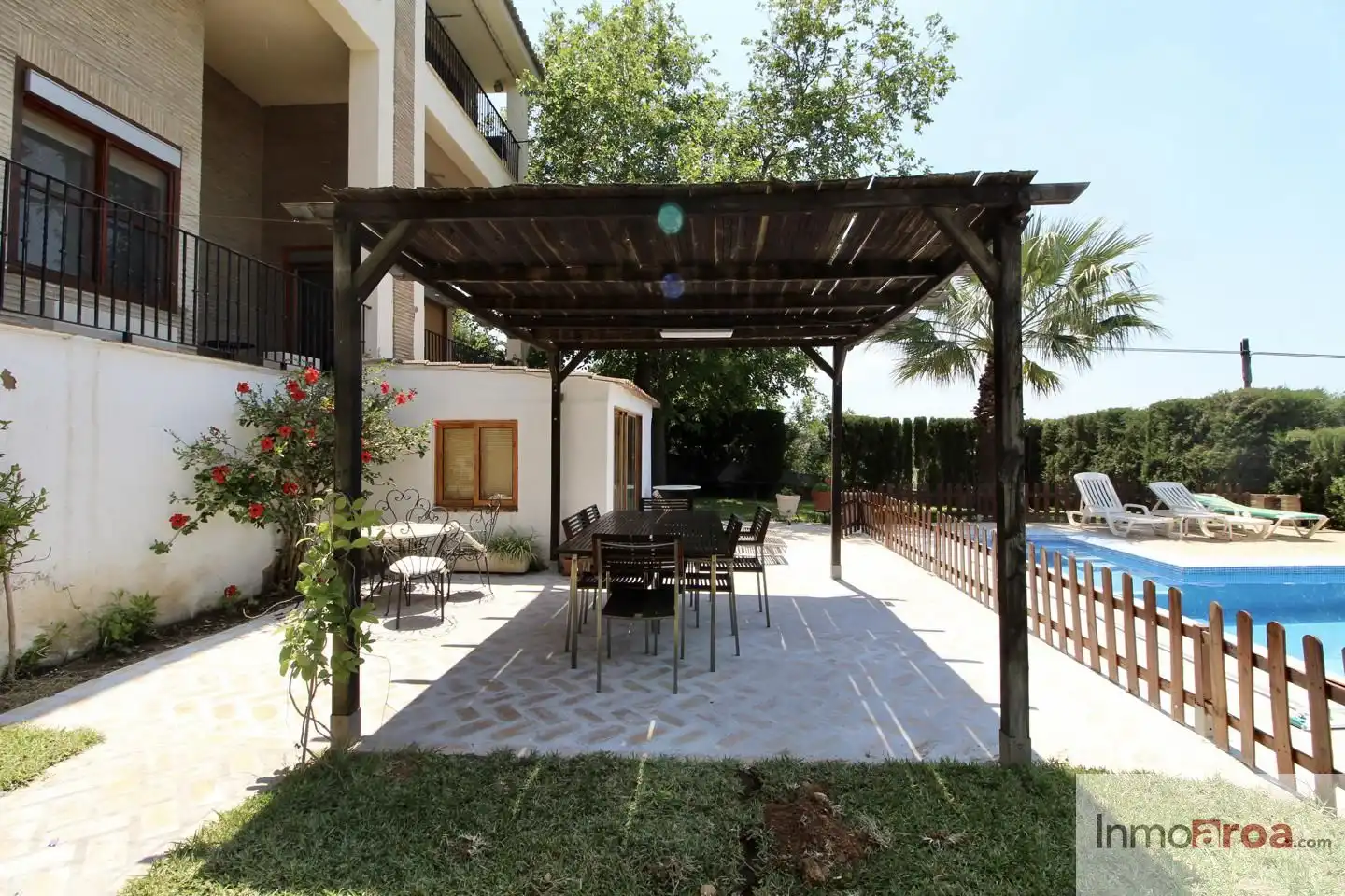 Terrasse von Haus oder Chalet zur Miete in Riba-roja de Túria mit Klimaanlage, Heizung und Privatgarten