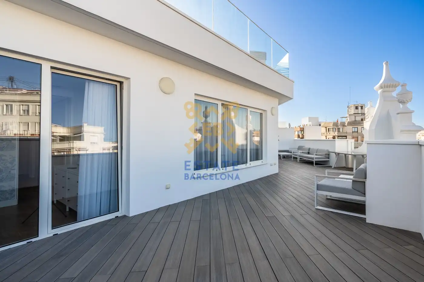 Terrasse von Dachboden zum Verkauf in Valencia mit Klimaanlage, Heizung und Möbliert
