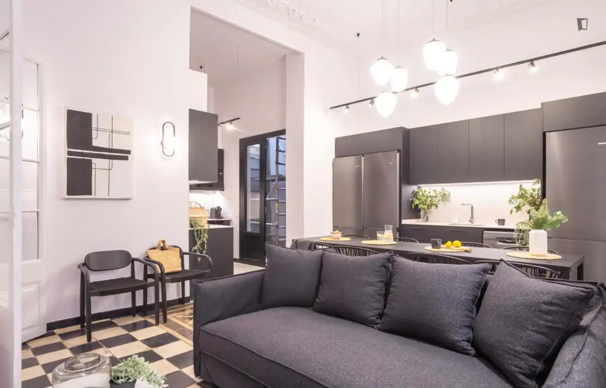 Sala d'estar de Casa o xalet per a compartir en Gràcia
