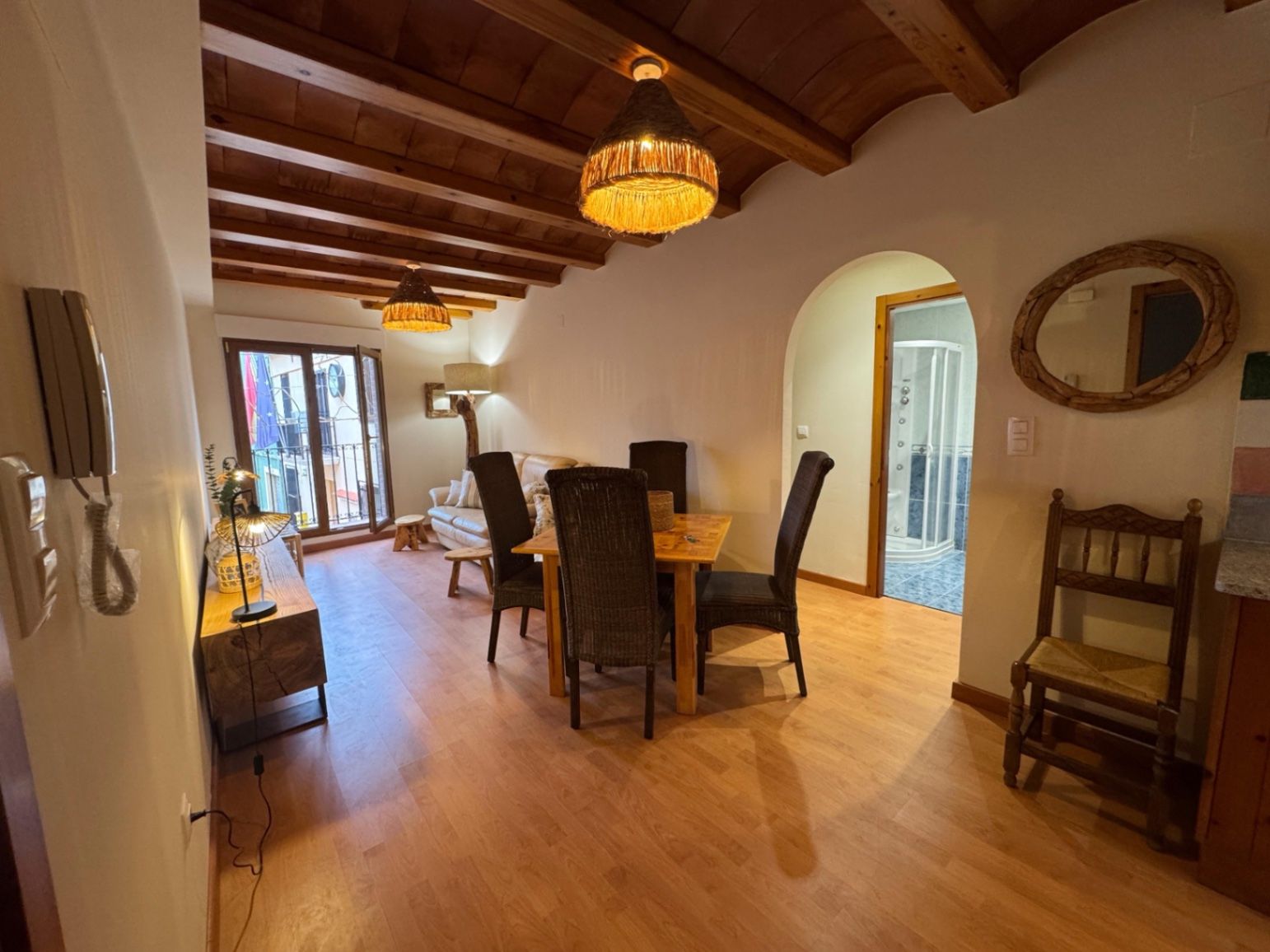 Esszimmer von Wohnung zur Miete in La Vall d'Ebo mit Klimaanlage, Möbliert und Balkon