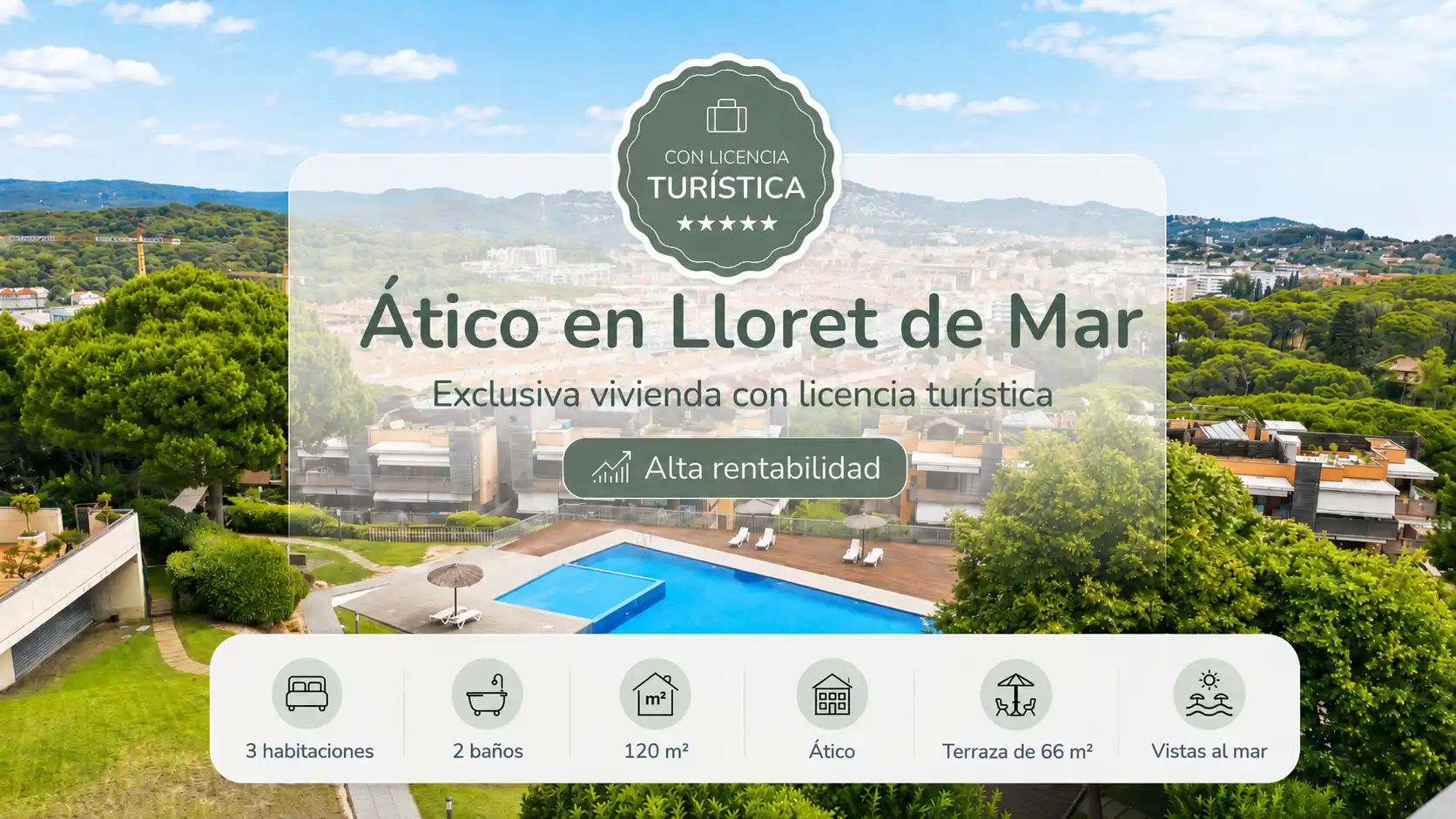 Außenansicht von Dachboden zum Verkauf in Lloret de Mar mit Klimaanlage, Abstellraum und Gemeinschaftspool