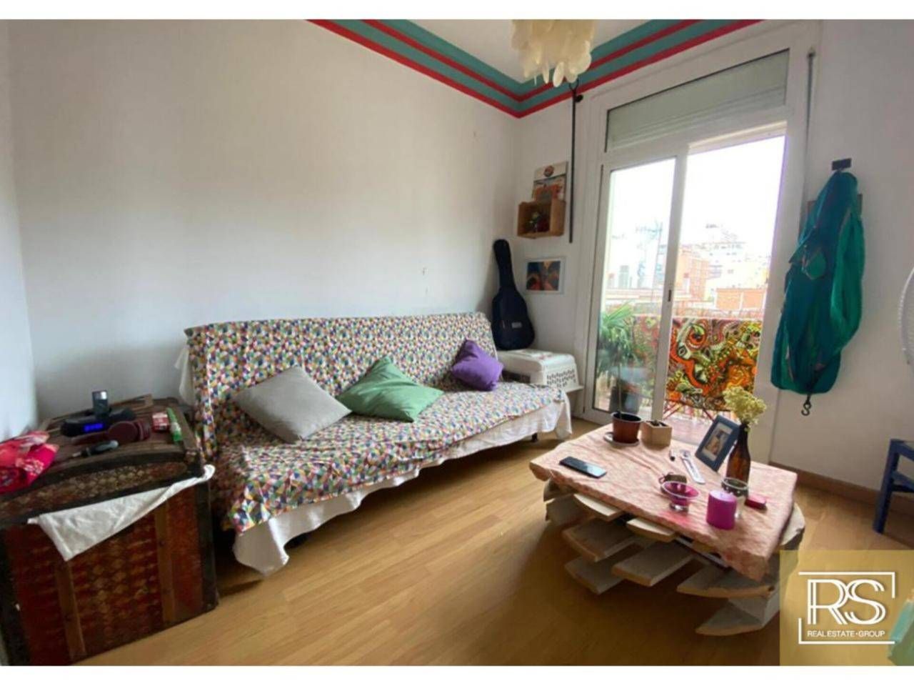 Living room of Flat for sale in Blanes  with Air Conditioner, Heating and Parquet flooring