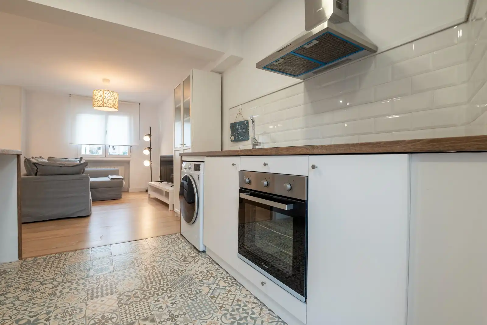 Kitchen of Flat for rent in Gijón   with Air Conditioner, Heating and Parquet flooring