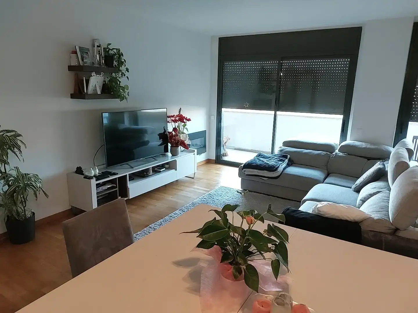 Sala d'estar de Pis de lloguer en Girona amb Aire condicionat, Calefacció i Jardí privat