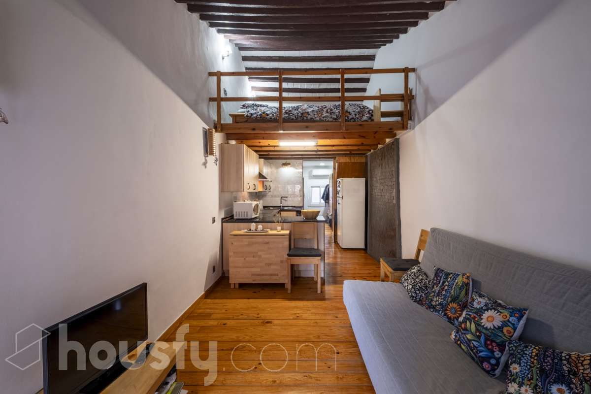 Sala d'estar de Pis en venda en  Barcelona Capital amb Aire condicionat i Parquet