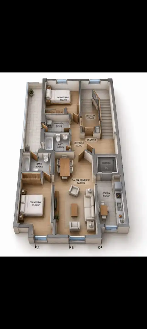Wohnung zum Verkauf in Gijón  mit Heizung, Terrasse und Abstellraum
