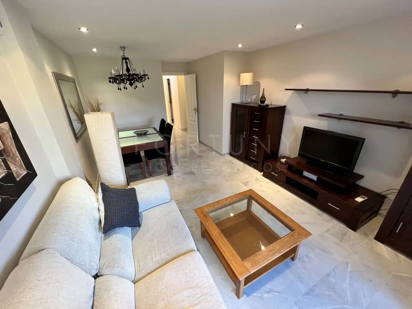 Living room of Flat for rent in Rincón de la Victoria  with Air Conditioner, Private garden and Terrace