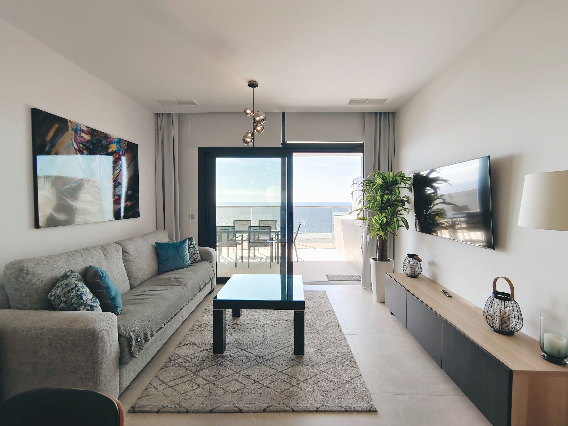 Sala d'estar de Apartament de lloguer en Benidorm amb Aire condicionat, Calefacció i Terrassa
