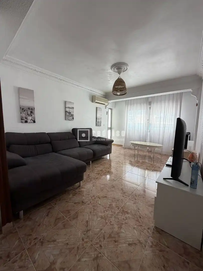 Sala d'estar de Pis de lloguer en Málaga amb Aire condicionat, Terrassa i Moblat