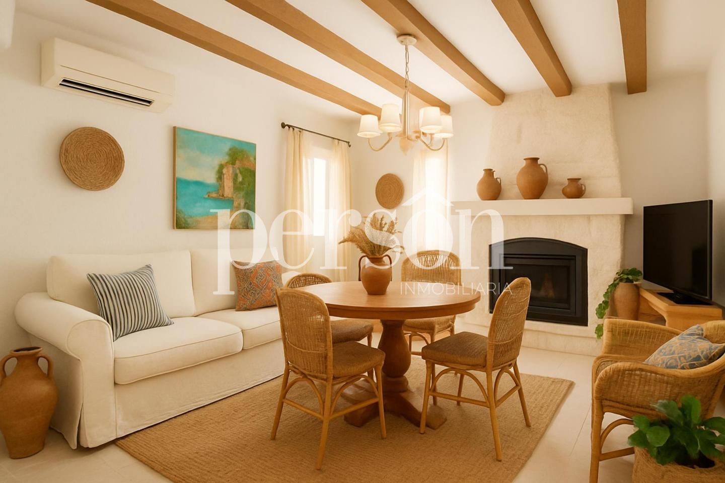 Sala d'estar de Casa o xalet en venda en Riba-roja de Túria amb Aire condicionat, Jardí privat i Terrassa