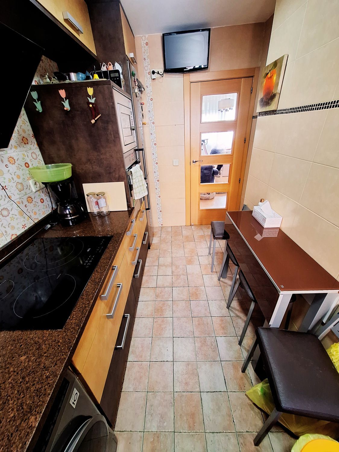 Kitchen of Flat for sale in  Madrid Capital  with Air Conditioner, Heating and Terrace