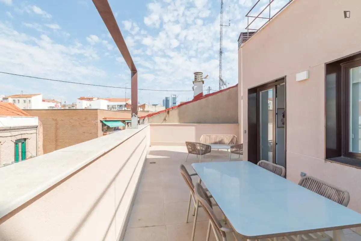 Terraza de Estudio de alquiler en Madrid con Aire acondicionado, Amueblado y Horno