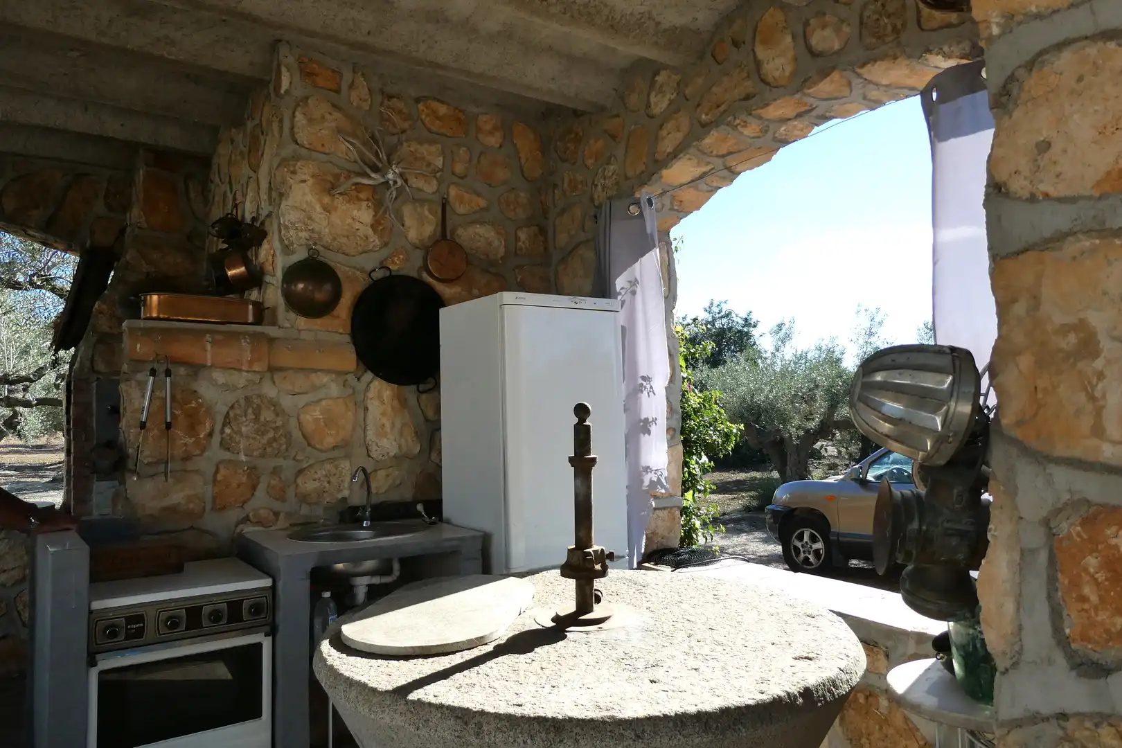 Cuina de Finca rústica en venda en L'Ampolla amb Aire condicionat, Jardí privat i Piscina