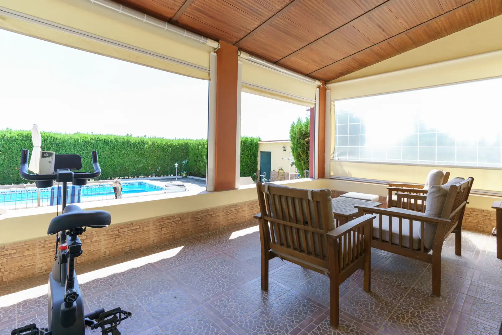 Terraza de Finca rústica en venta en La Palma del Condado con Jardín privado, Terraza y Piscina
