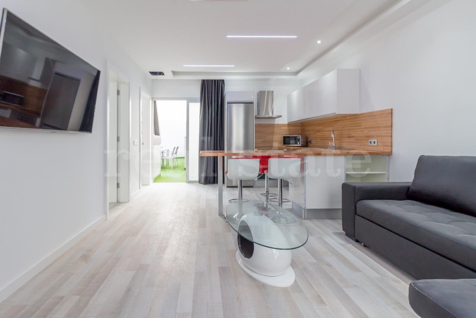 Sala de estar de Ático de alquiler en Las Palmas de Gran Canaria con Aire acondicionado y Terraza