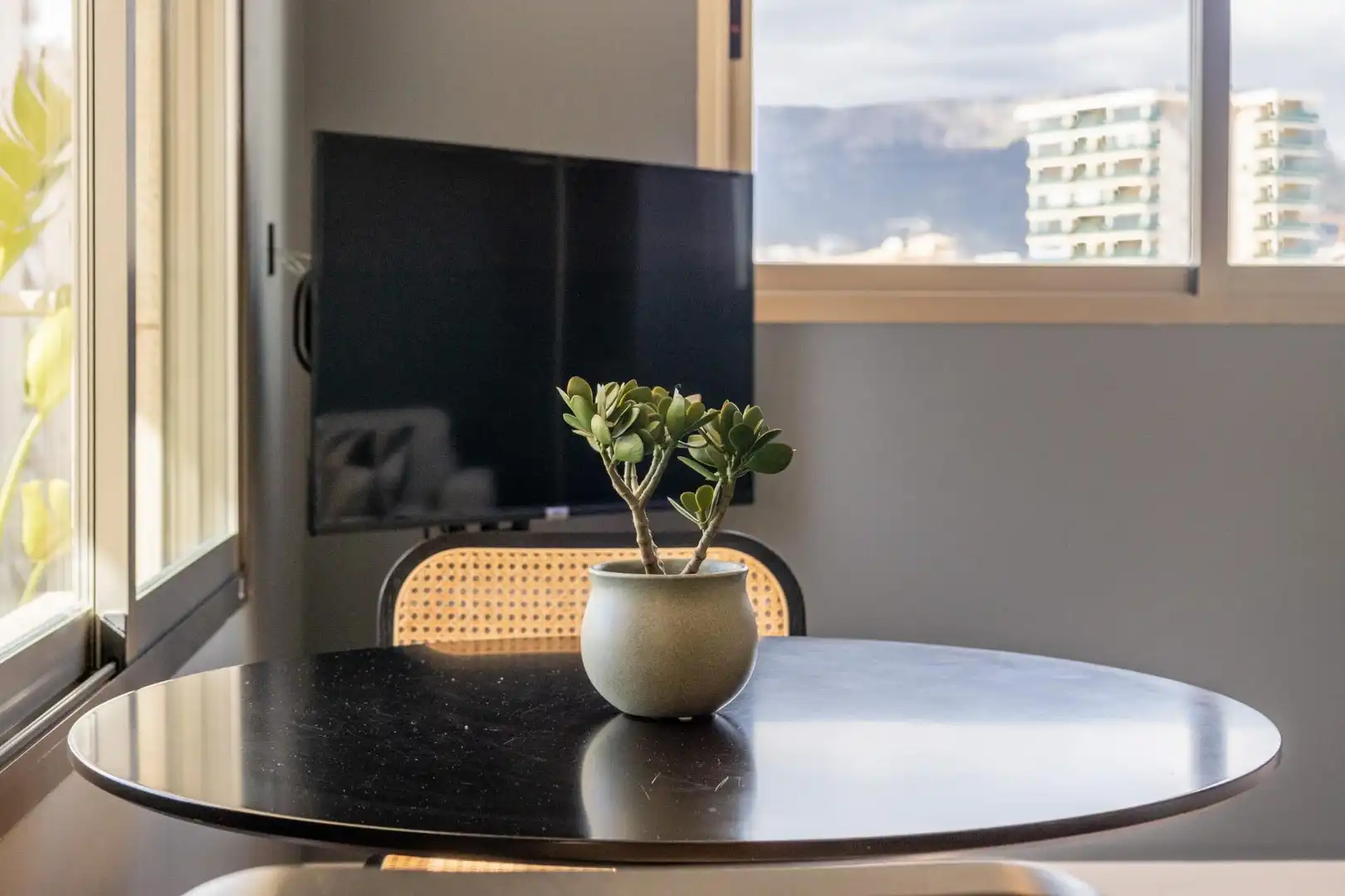 Living room of Apartments for rent in Calpe / Calp  with Air Conditioner, Parquet flooring and Terrace
