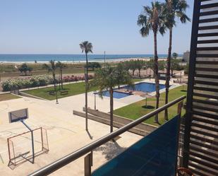 Swimming pool of Flat for sale in Cubelles  with Air Conditioner, Terrace and Balcony