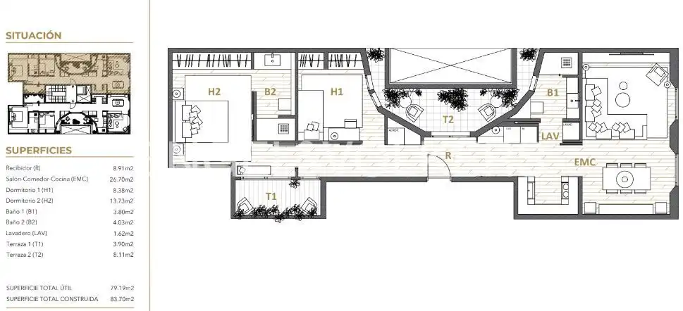 Piso en venta en Barcelona con Aire acondicionado, Calefacción y Terraza