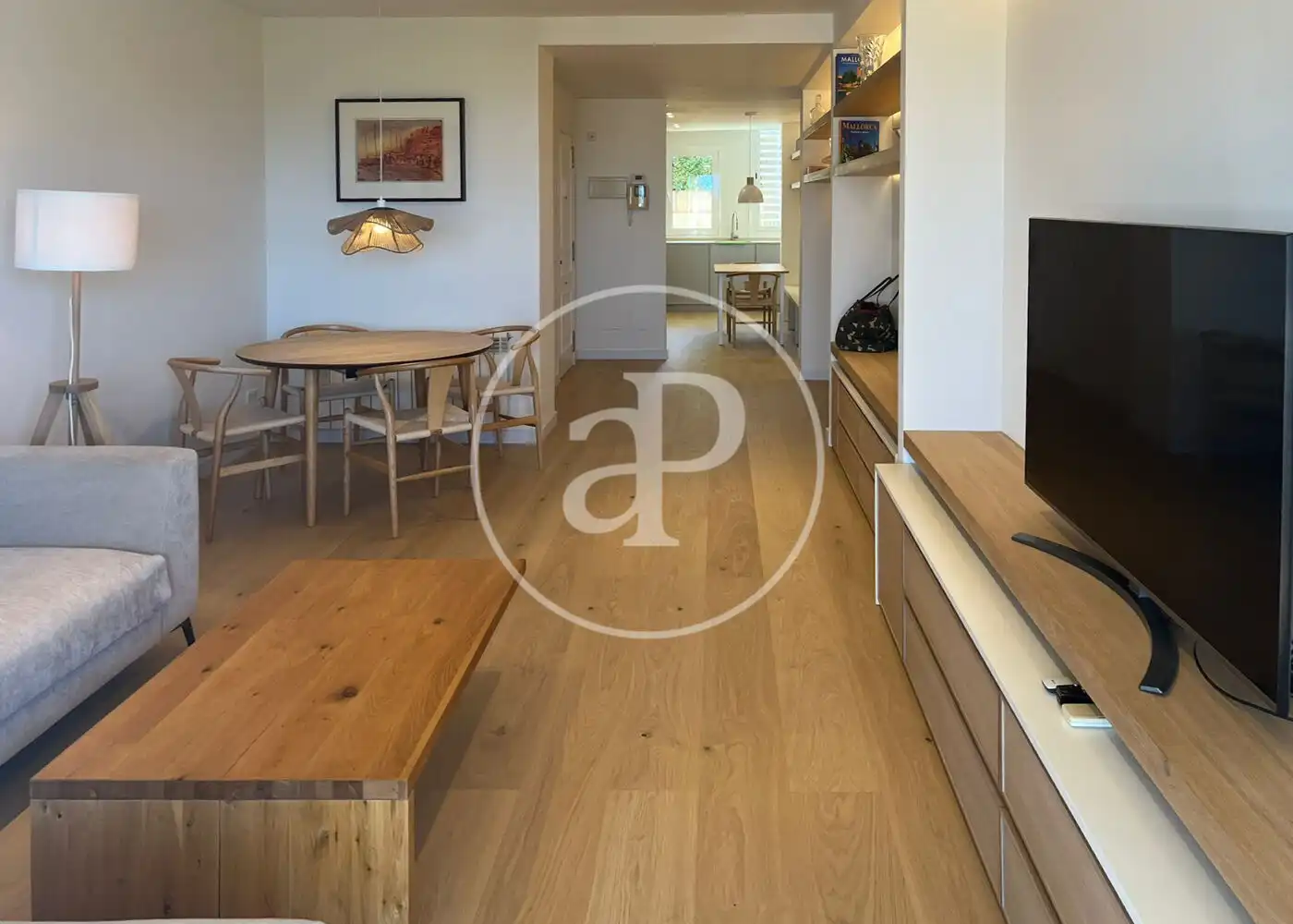 Sala de estar de Piso de alquiler en  Palma de Mallorca con Aire acondicionado, Calefacción y Jardín privado