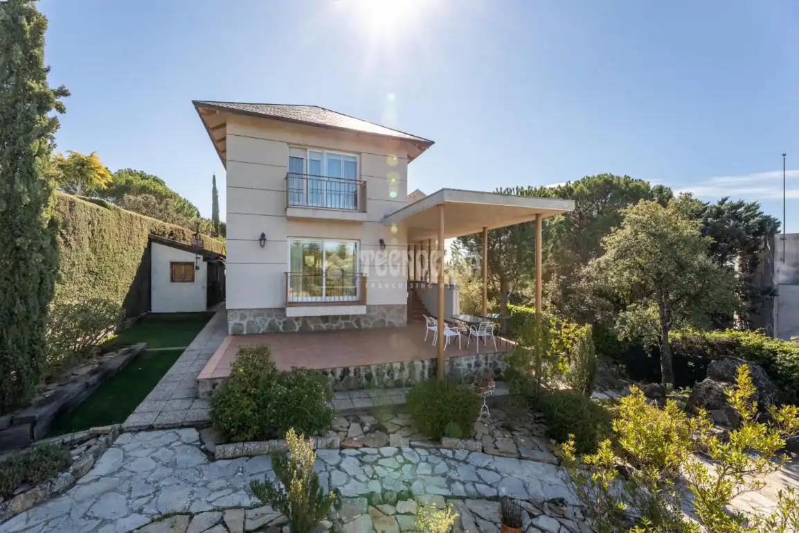 Vista exterior de Casa o chalet en venta en Torrelodones con Calefacción, Jardín privado y Piscina