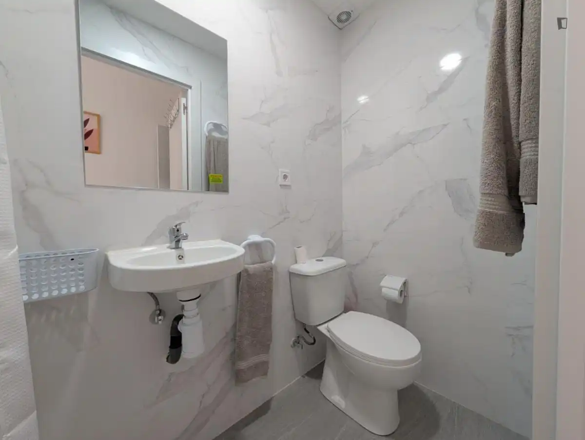Baño de Apartamento para compartir en Madrid con Amueblado y Lavadora